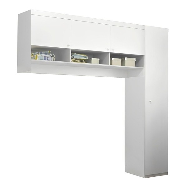 Encontraproduto.com.br - Guarda Roupa Infantil Eloisa 1 Porta Com Modulo Aéreo Branco Brilho - Phoenix Baby