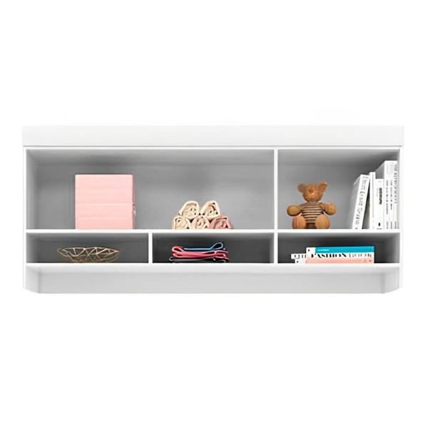 Encontraproduto.com.br - Guarda Roupa Infantil Eloisa 1 Porta Com Modulo Aéreo Branco Brilho - Phoenix Baby