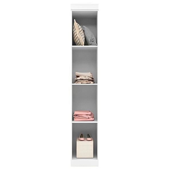 Encontraproduto.com.br - Guarda Roupa Infantil Eloisa 1 Porta Com Modulo Aéreo Branco Brilho - Phoenix Baby