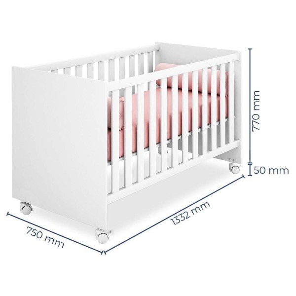 Encontraproduto.com.br - Quarto De Bebê Leonardo Com Berço Branco Brilho - Phoenix Baby
