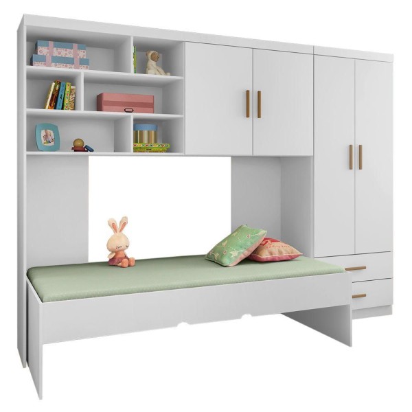Encontraproduto.com.br - Quarto Chiara Roupeiro, Modulo Aéreo E Cama - Phoenix Baby