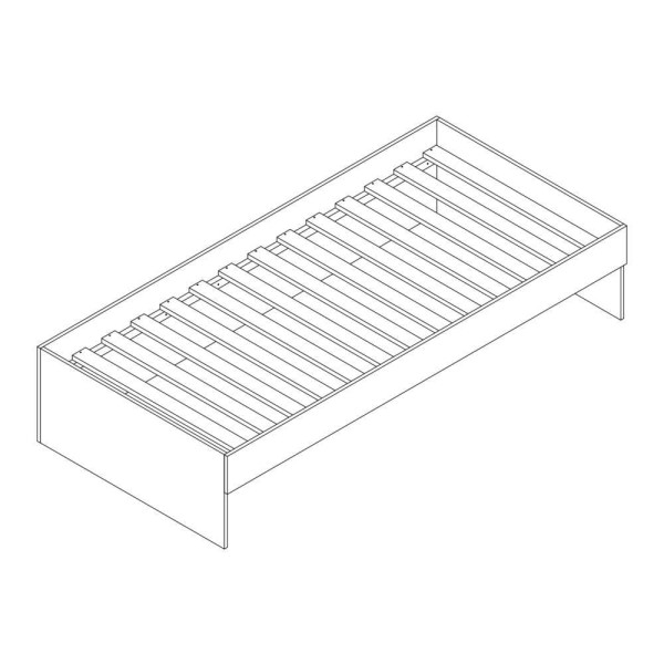 Encontraproduto.com.br - Bicama Solteiro Mdf Branco Com 04 Grades E Cabeceira Anatômica Mobilistore