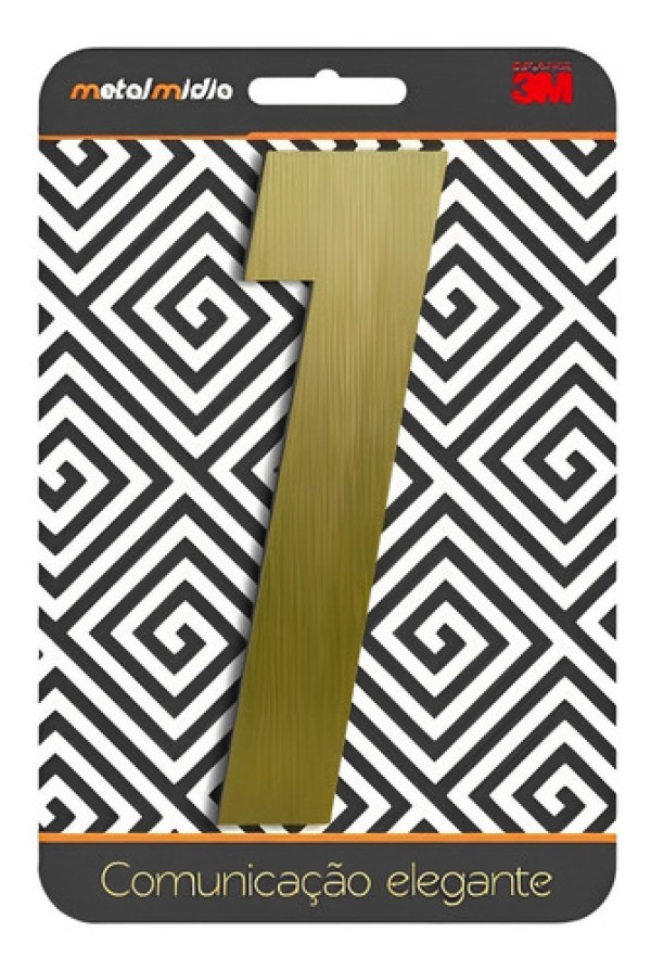 Encontraproduto.com.br - Número 1 Ouro Escovado 130mm - Metal Mídia.