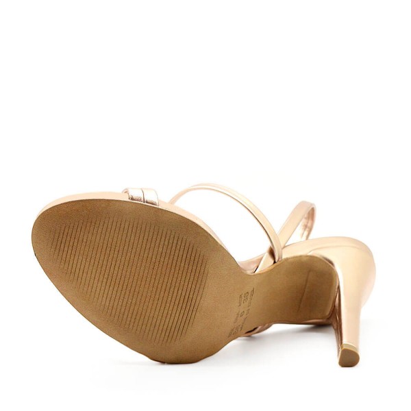 Encontraproduto.com.br - Sandália Royalz Verniz Salto Alto Fino Diane Dourada Rosé