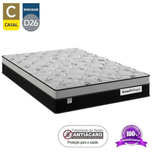Encontraproduto.com.br - Cama Box Baú Casal + Colchão Casal Molas Ensacadas Smart Milano Plumatex 69x138x188 Bege