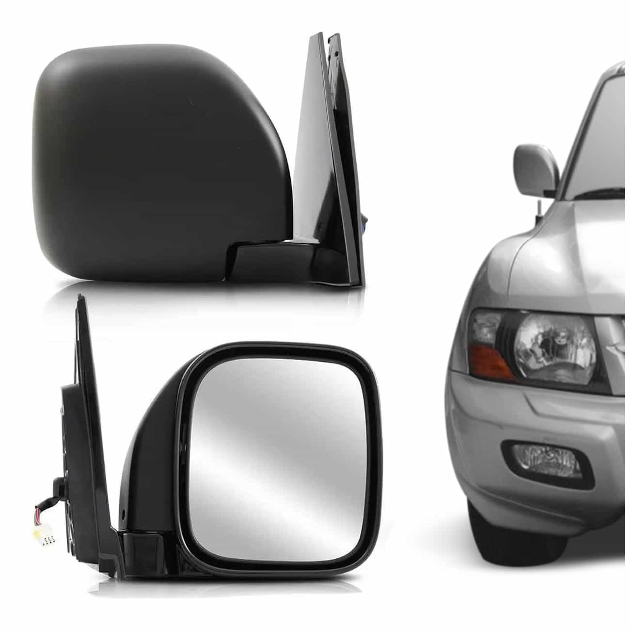 Retrovisor Elétrico Retrátil Pajero Full 2000 2001 2002 2003 2004 2005 2006 2007 Preto