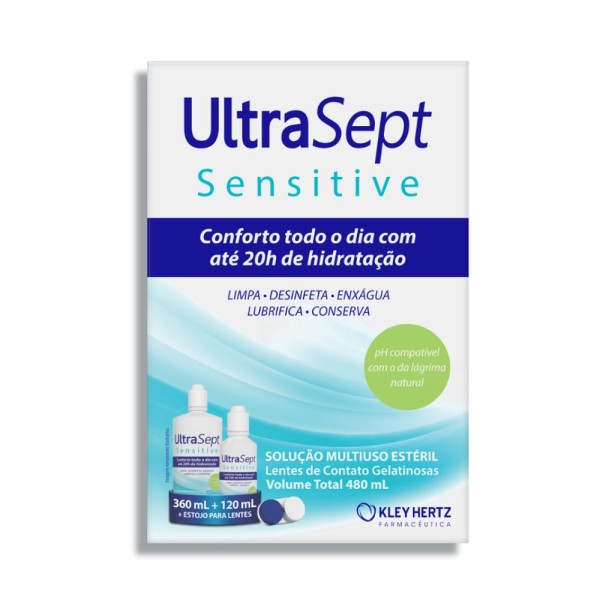 Encontraproduto.com.br - Kit Ultrasept Sensitive Solução Para Lentes 360ml + 120ml