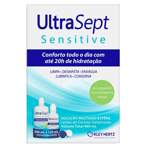 Encontraproduto.com.br - Kit Ultrasept Sensitive Solução Para Lentes 360ml + 120ml