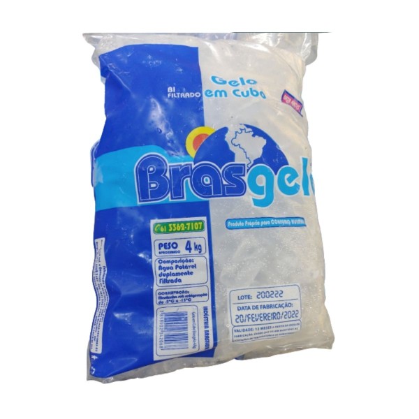 Encontraproduto.com.br - Gelo em Cubos Brasgelo Pacote com 4kg
