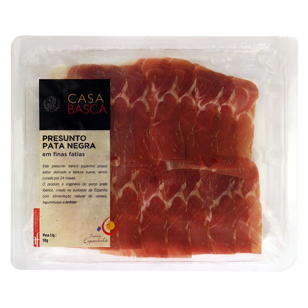 Encontraproduto.com.br - Presunto Pata Negra Fatiado Casa Basca 50g