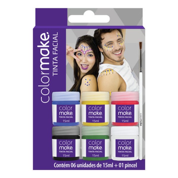 Encontraproduto.com.br - CARTELA 6 CORES LIQUIDA C/PINCEL 15ML R.1001