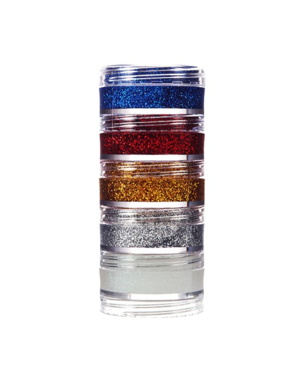 Encontraproduto.com.br - Tinta Facial Glitter Cremoso - Kit com 5 Cores