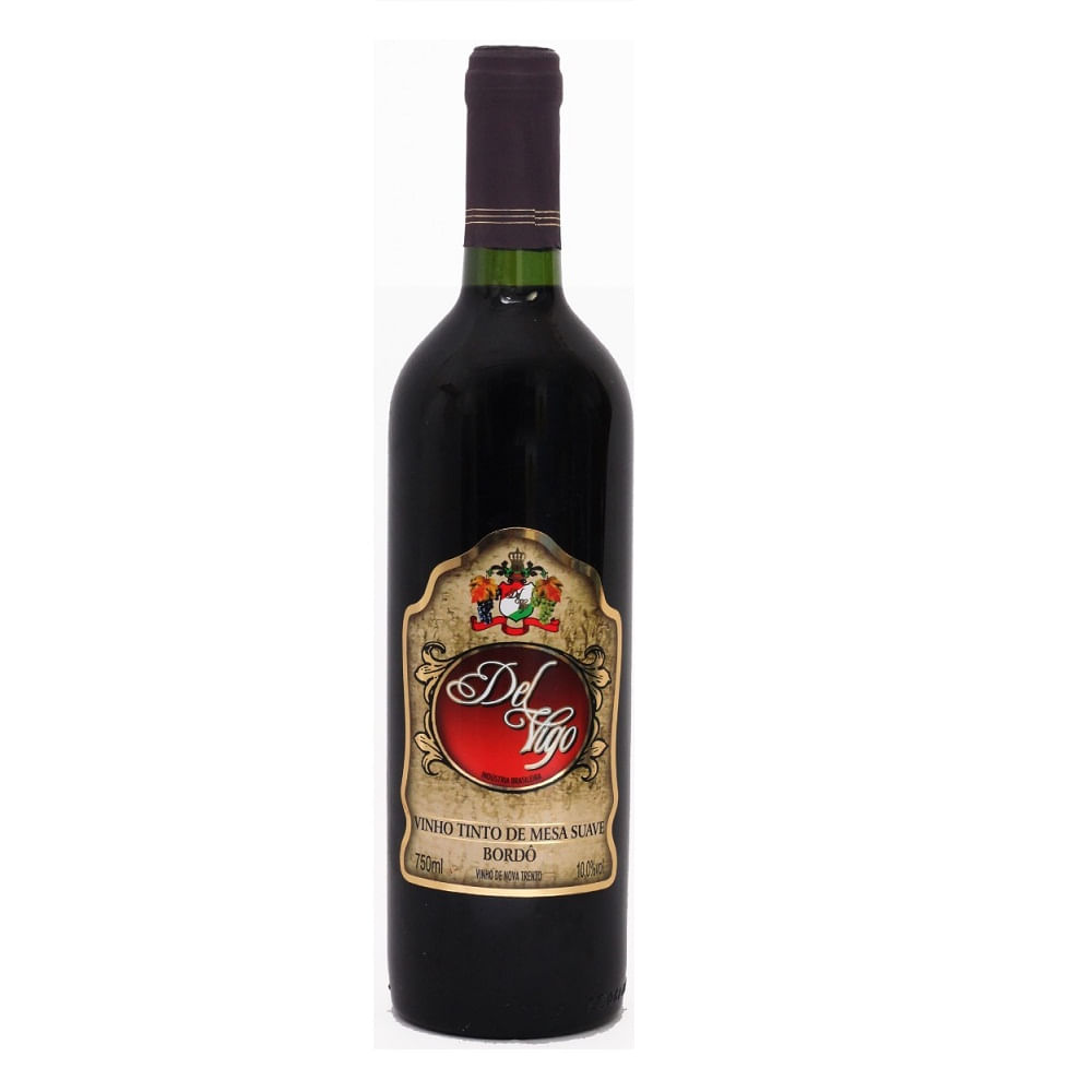 Encontraproduto.com.br - Vinho Brasileiro Tinto Suave Del Vigo Bordô Nova Trento Garrafa 750ml