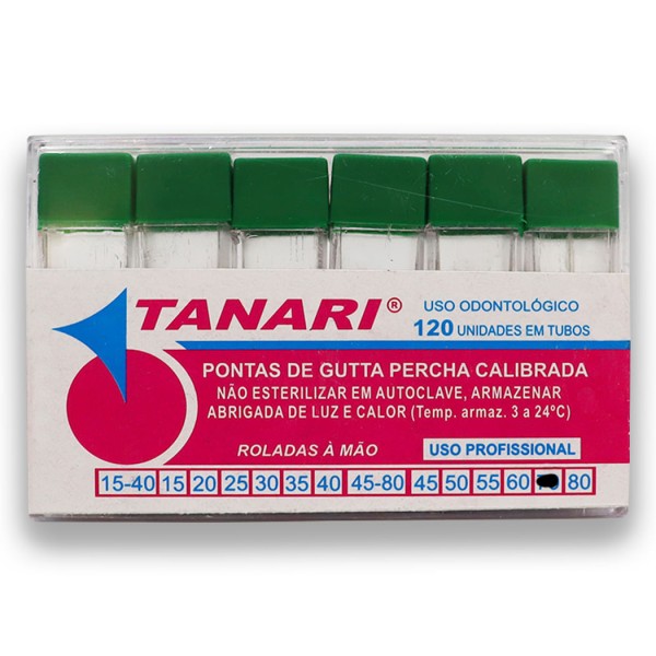 Encontraproduto.com.br - Cone De Guta Percha Calibrada Tubo 28mm com 120 - Tanari