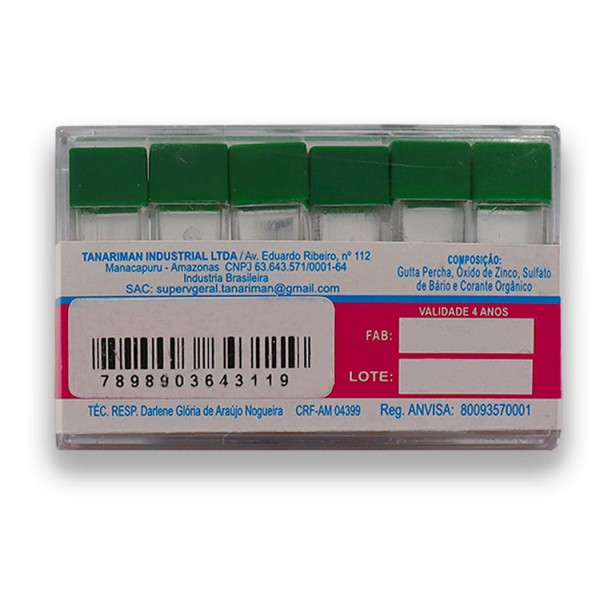 Encontraproduto.com.br - Cone De Guta Percha Calibrada Tubo 28mm com 120 - Tanari