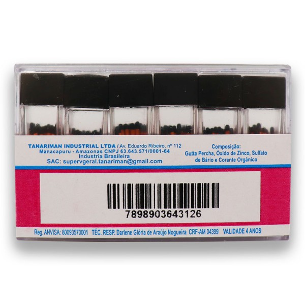 Encontraproduto.com.br - Cone De Guta Percha Calibrada Tubo 28mm com 120 - Tanari