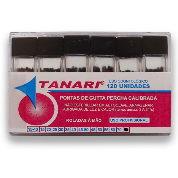 Encontraproduto.com.br - Cone De Guta Percha Calibrada Tubo 28mm com 120 - Tanari