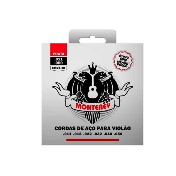 Encontraproduto.com.br - Jogo De Cordas P-violão Aço Monterey Emva10 Prata [f108]
