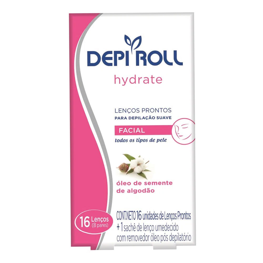 Encontraproduto.com.br - Lenços Prontos Depilatorios Depi Roll-On Facial 8 Pares - Depi Roll