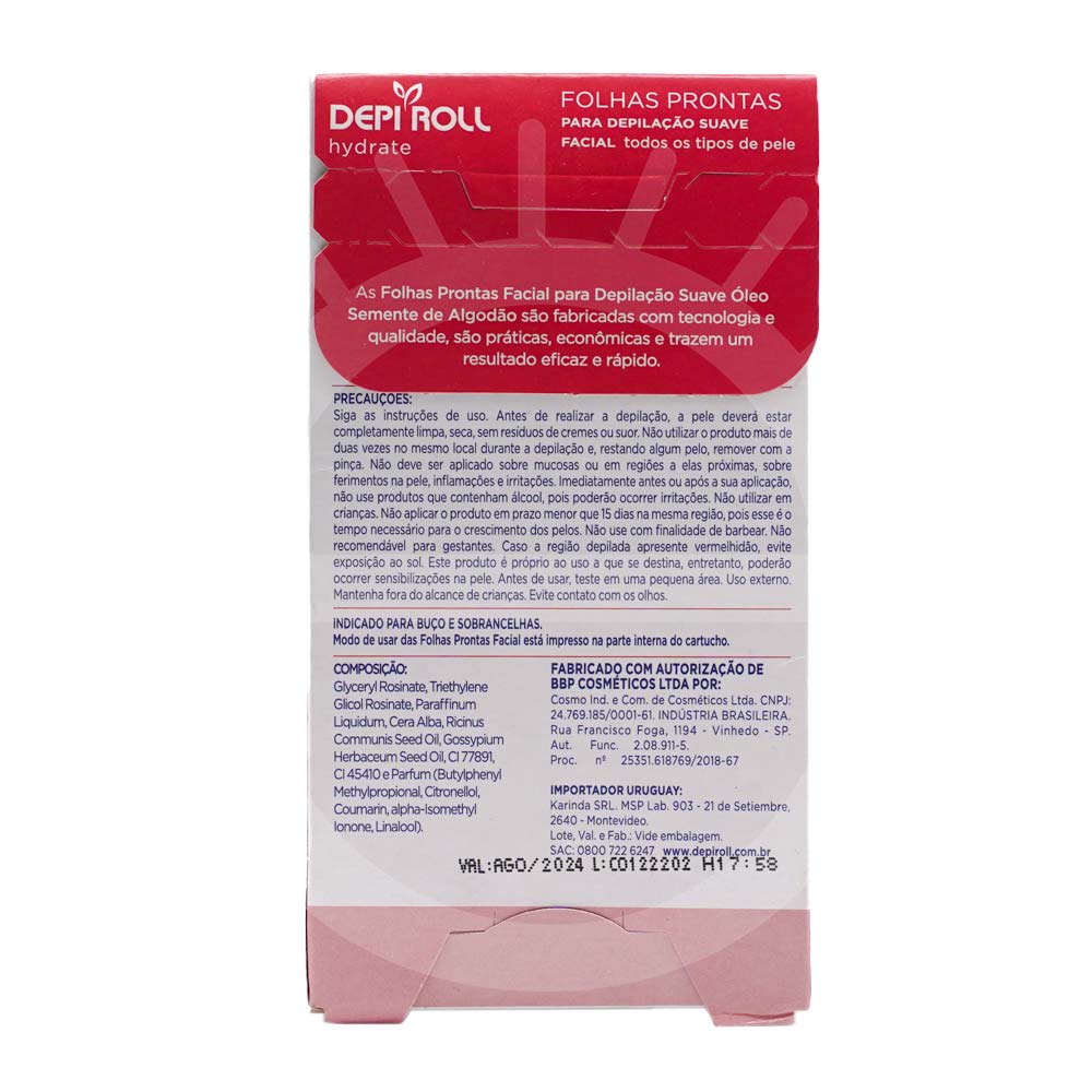 Encontraproduto.com.br - Lenços Prontos Depilatorios Depi Roll-On Facial 8 Pares - Depi Roll