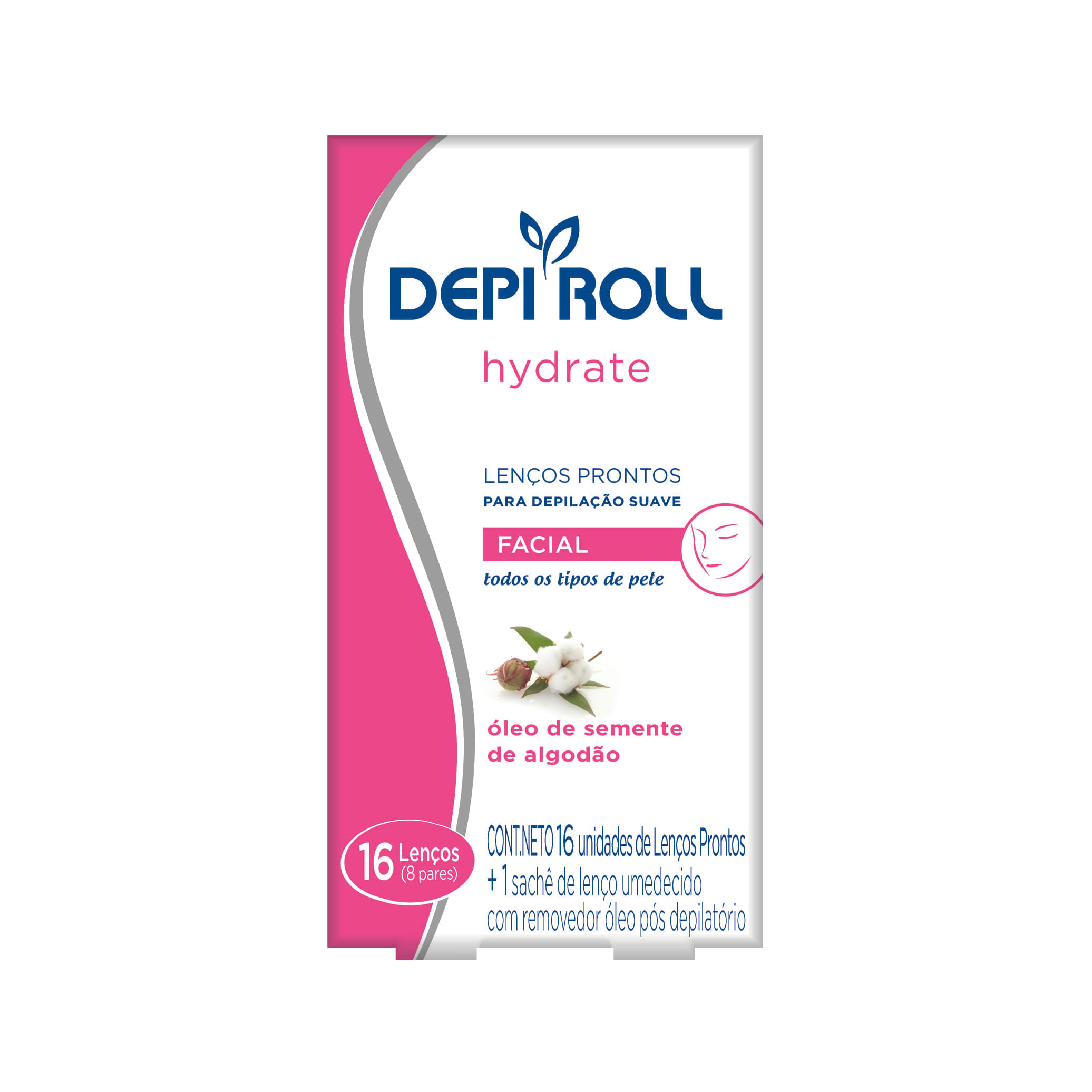 Encontraproduto.com.br - Lenços Prontos Depilatorios Depi Roll-On Facial 8 Pares - Depi Roll