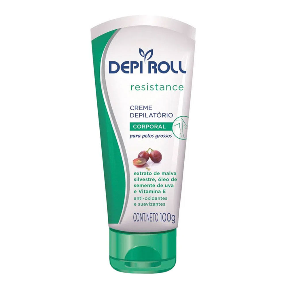 Encontraproduto.com.br - DEPI ROLL RESISTAN CREME DEPILATORIO CORPORAL PELOS GROSSO 100 G x 1