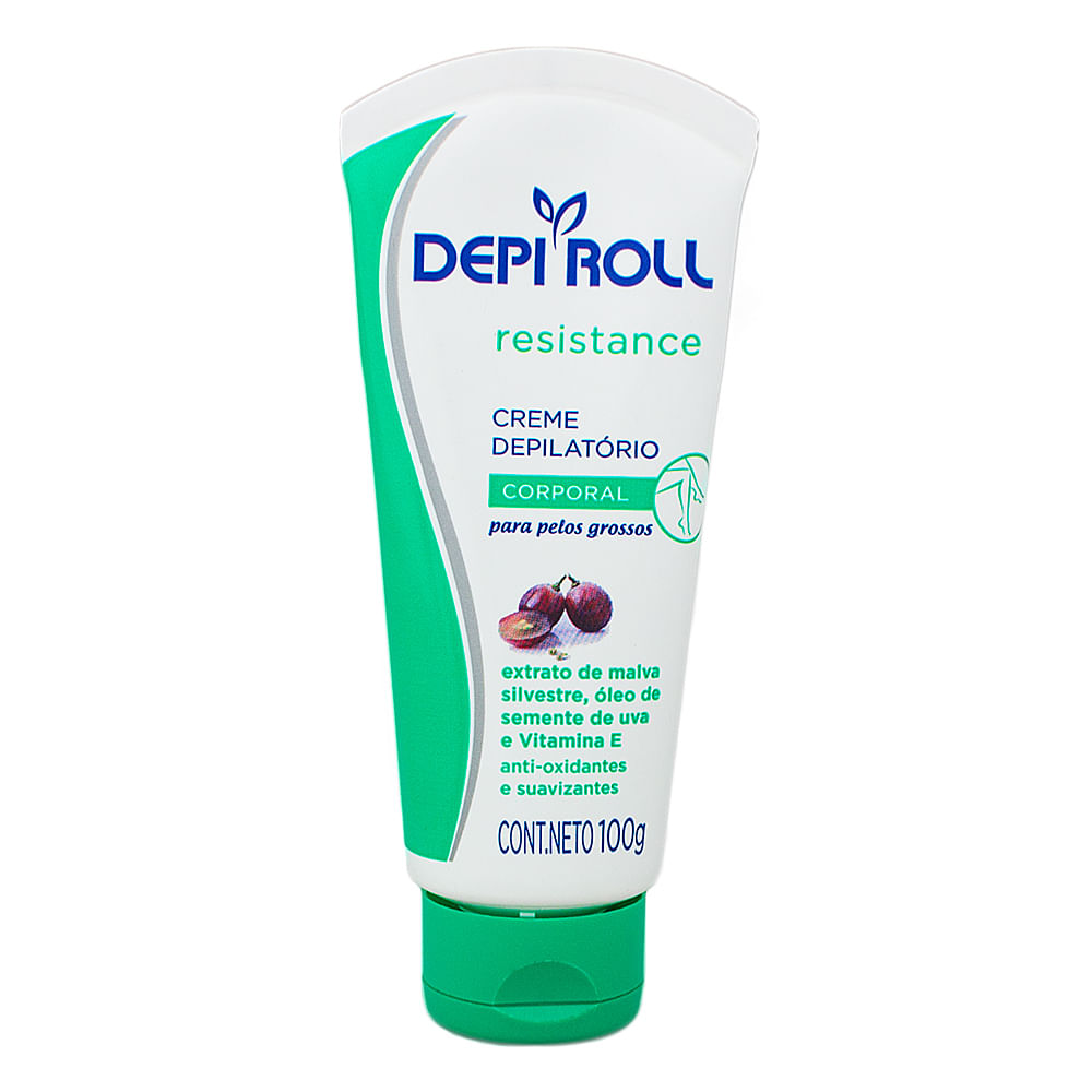 Encontraproduto.com.br - DEPI ROLL RESISTAN CREME DEPILATORIO CORPORAL PELOS GROSSO 100 G x 1