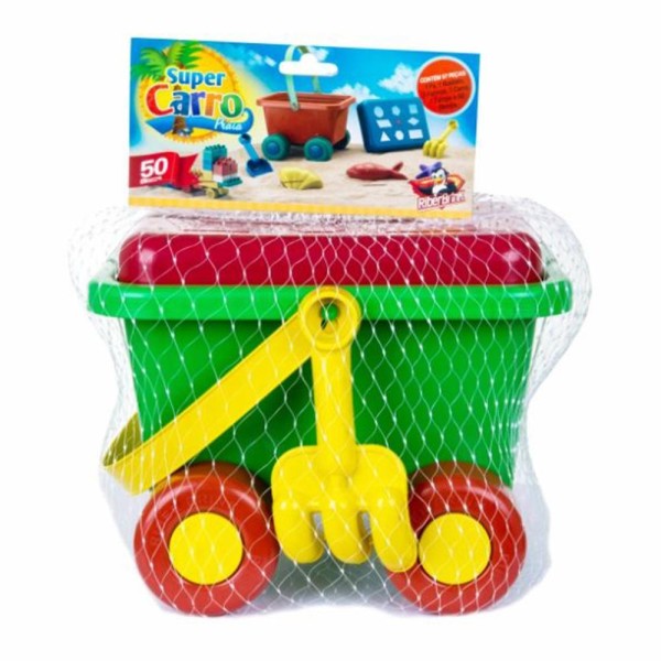 Super Carro Praia 50 Peças Médias+Base