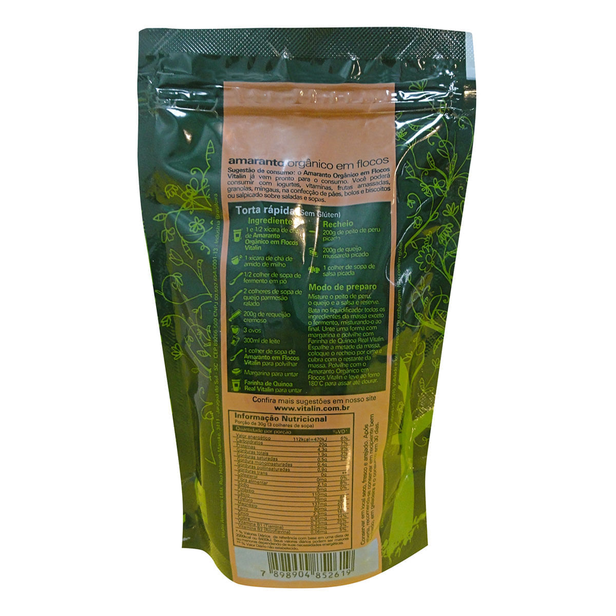 Encontraproduto.com.br - Flocos de Amaranto Vitalin Orgânico Pouch 150g
