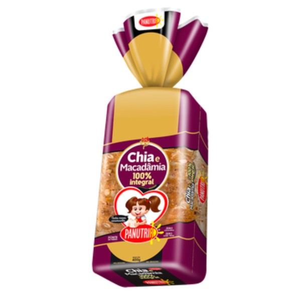Pão de Forma Panutrir Integral Chia e Macadâmia 400g