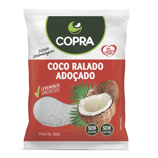 Encontraproduto.com.br - Coco Ralado Úmido e Adoçado Copra 100 g