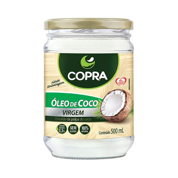 Encontraproduto.com.br - Óleo De Coco Virgem Vidro 500ml - Copra