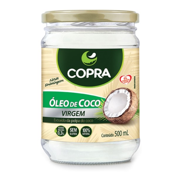 Encontraproduto.com.br - Óleo De Coco Virgem Vidro 500ml - Copra