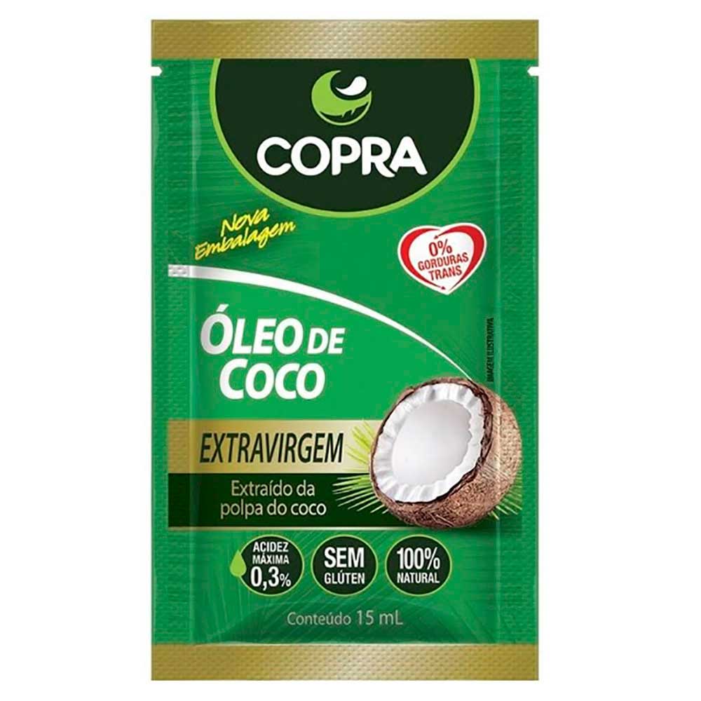 Encontraproduto.com.br - Óleo De Coco Extra Virgem Polpa Sachê 15ml Caixa 40un Copra