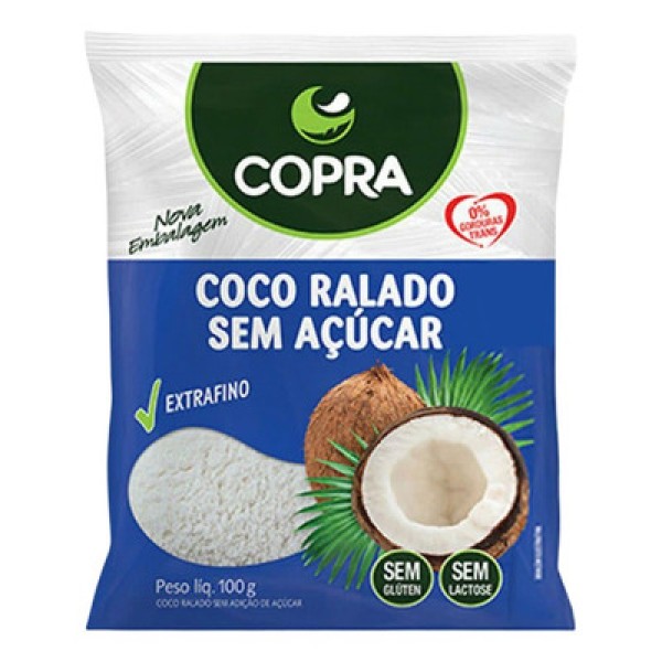 Coco Ralado sem Adição de Açúcar Copra 100g