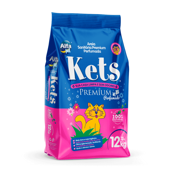 Encontraproduto.com.br - Granulado Higiênico Kets Perfumado Para Gatos 12Kg