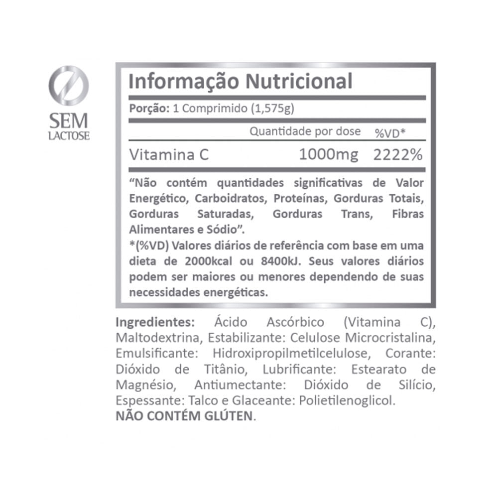 Encontraproduto.com.br - Vitamina C Vit C 1000mg Nature Healthy 30 Comprimidos