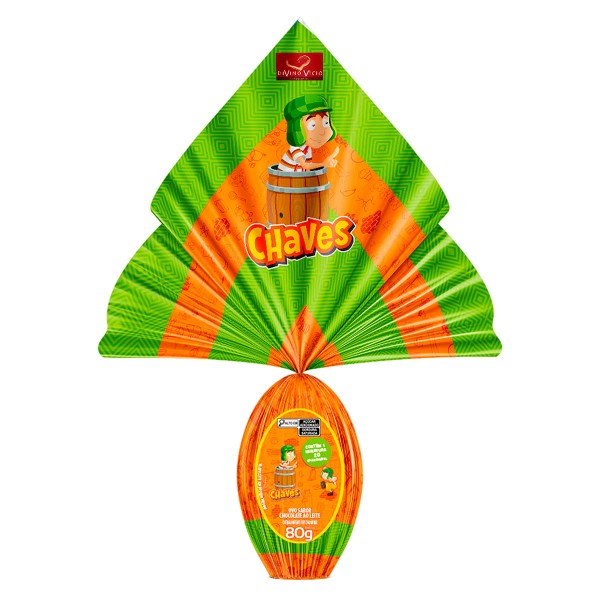 Encontraproduto.com.br - Ovo Divino Vício com Miniaturas 3D Chaves 80 g