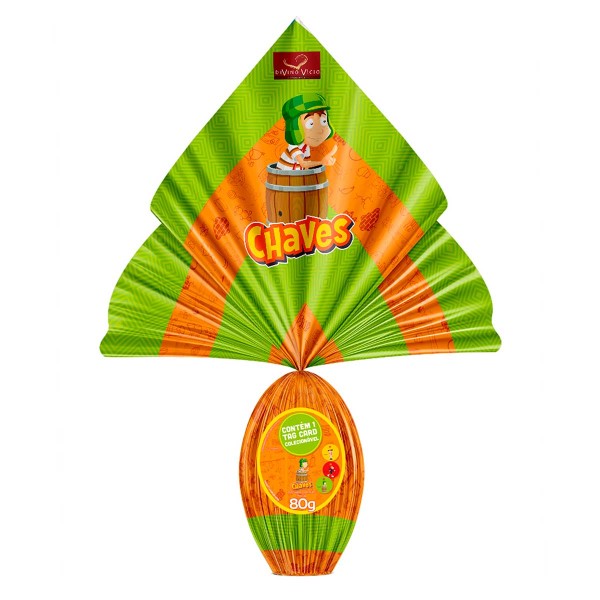 Encontraproduto.com.br - Ovo Divino Vício com Miniaturas 3D Chaves 80 g