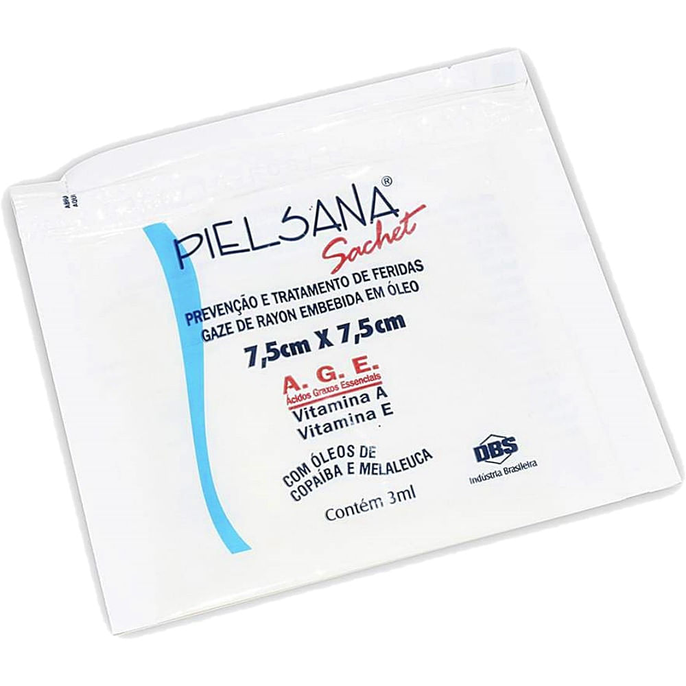 Pielsana Gaze Rayon Óleo AGE Sachê 7.5cmx7.5cm - unidade