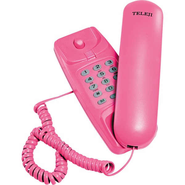 Telefone Gôndola com Bloqueador Colorido KXT3026X Teleji Rosa