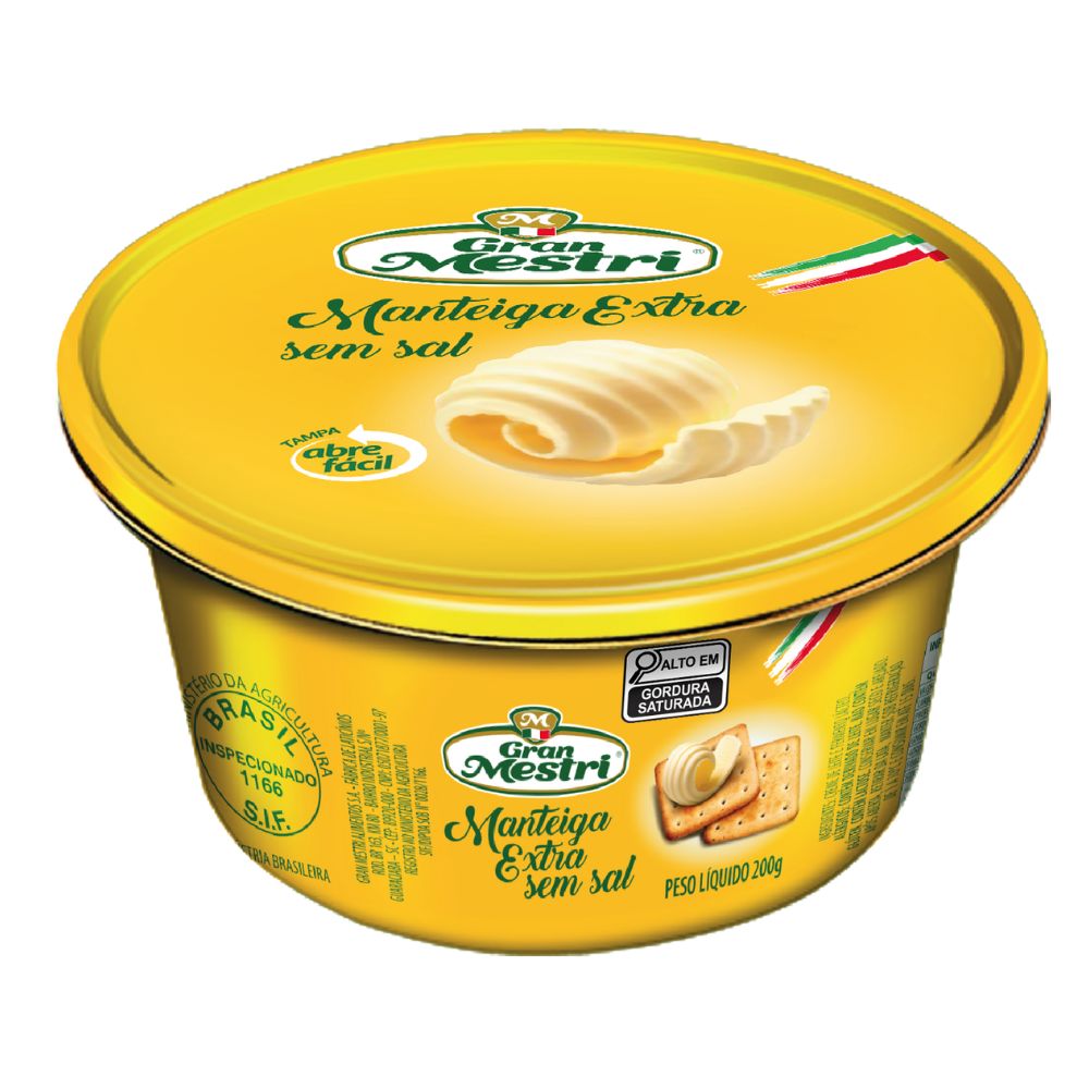 Encontraproduto.com.br - Manteiga Gran Mestri Extra Lata Sem Sal 200g