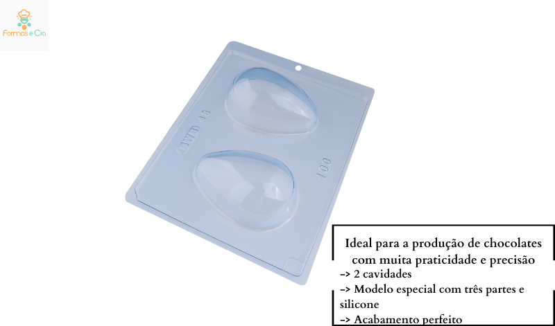 Encontraproduto.com.br - Forma PVC Silicone Ovo Liso 100g Ref.48 - BWB