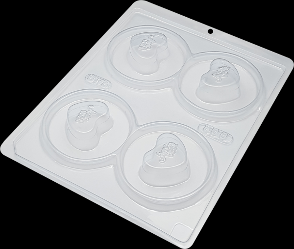 Forma Trufa Coração de Acetato Com Silicone