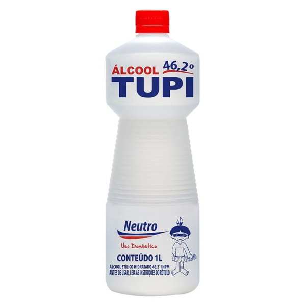 Desinfetante Álcool Líquido Tupi Zerobac 46°INPM Frasco com 1L