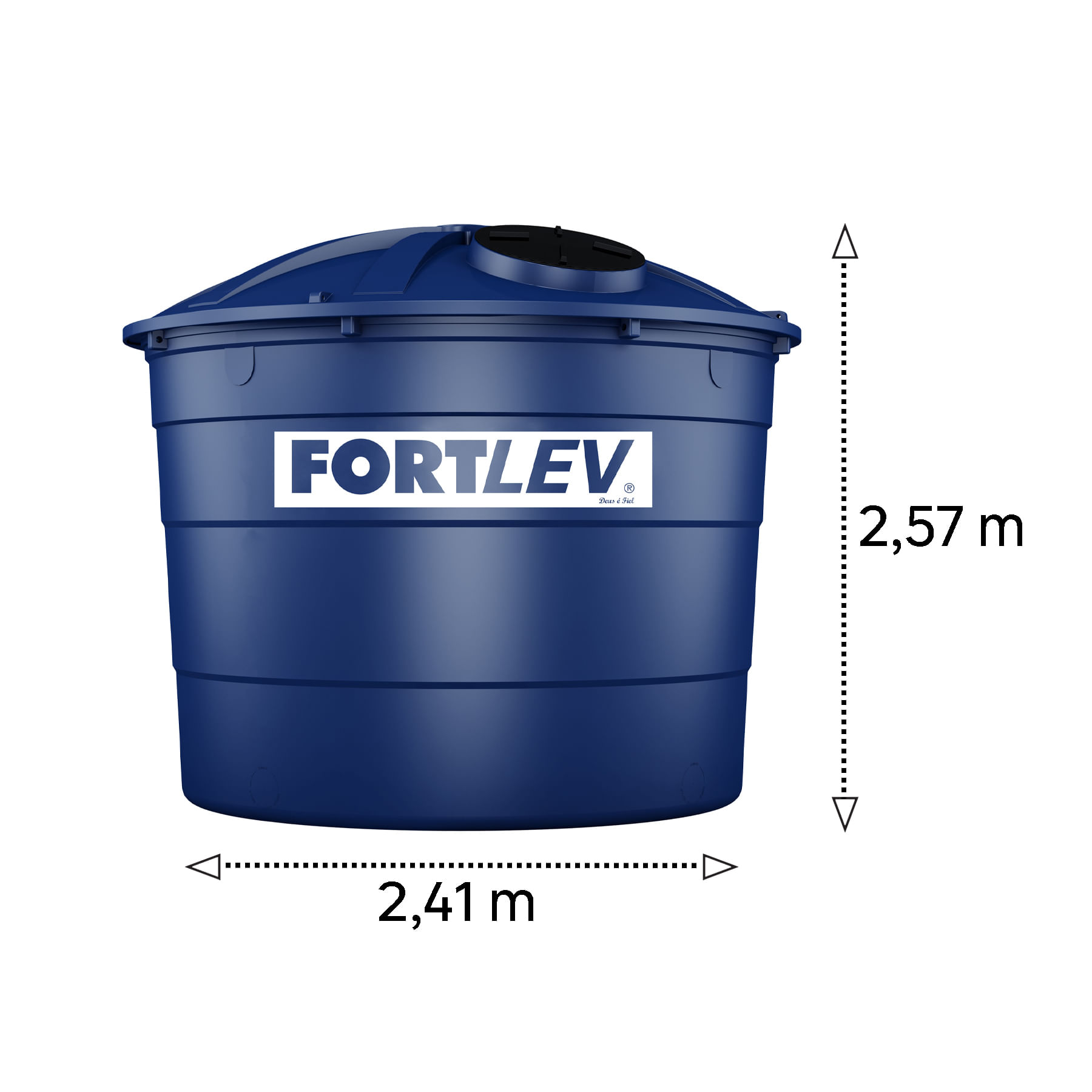 Encontraproduto.com.br - Tanque De Água Fortlev Reservatórios Caixa D´água Vertical Polietileno 10000l Azul De 2.57 m X 2.95 m