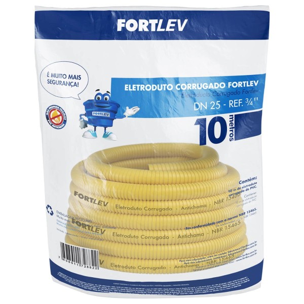 Encontraproduto.com.br - Eletroduto Corrugado Flexível 25mmx10mt Fortlev