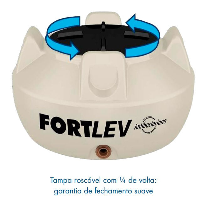 Encontraproduto.com.br - Tanque Tampa Roscável Bege Antibacteriano 500lt Fortlev