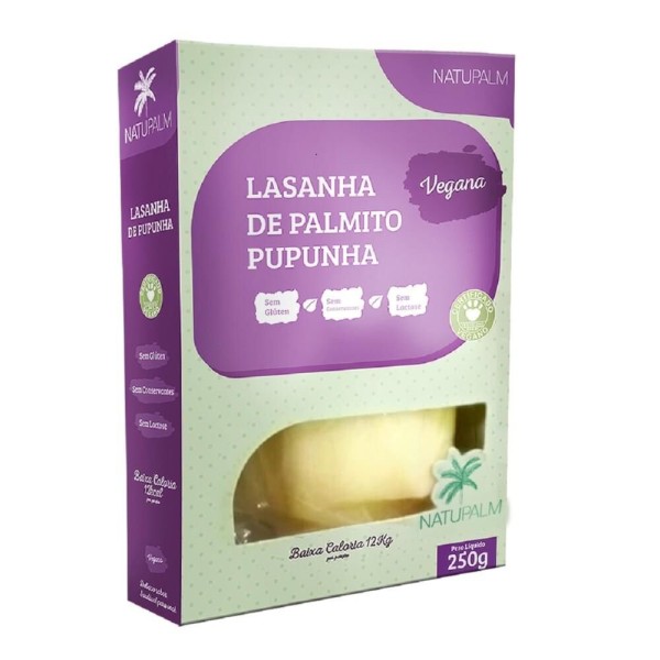 Encontraproduto.com.br - Palmito NATUPALM Lasanha de Pupunha Vegano sem Glúten e sem Lactose 250g