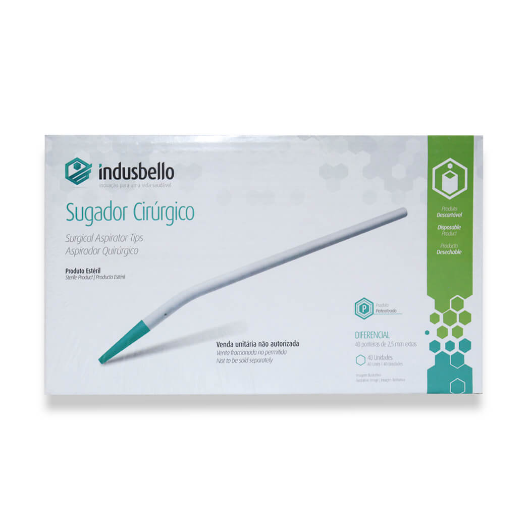 Encontraproduto.com.br - Sugador Cirúrgico Descartável Estéril com 40 - Indusbello